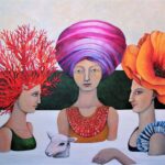 Latte-quadro_surrealista-realismo_magico-donne-mare_di_latte-agnello-fertilità-terme-nuotare-fiori-serenità