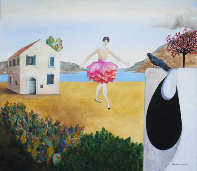 Sicily-surrealist-painting-dream-symbolism-emigration-ballerina-prickly_pears