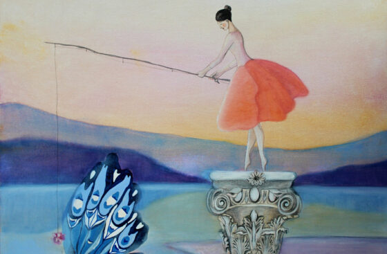 corinthian-capital-dancer-lake-surrealist-painting-dream-symbolism